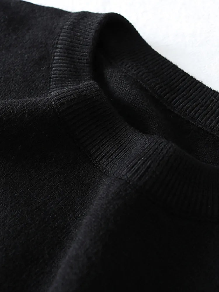 Black Floral Embroidery Pullover Women Boho Long Sleeve O Neck Autumn Winter Jumper Top Loose Knitted Sweaters