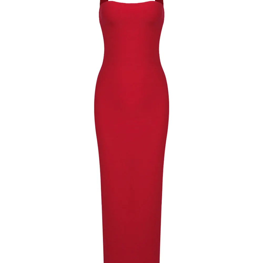 2024 Sexy Women Maxi Dress Fashion Slips Sleeveless Bodycon Off Back Long Bandage Dress Celebrity Cocktail Evening Party Vestido