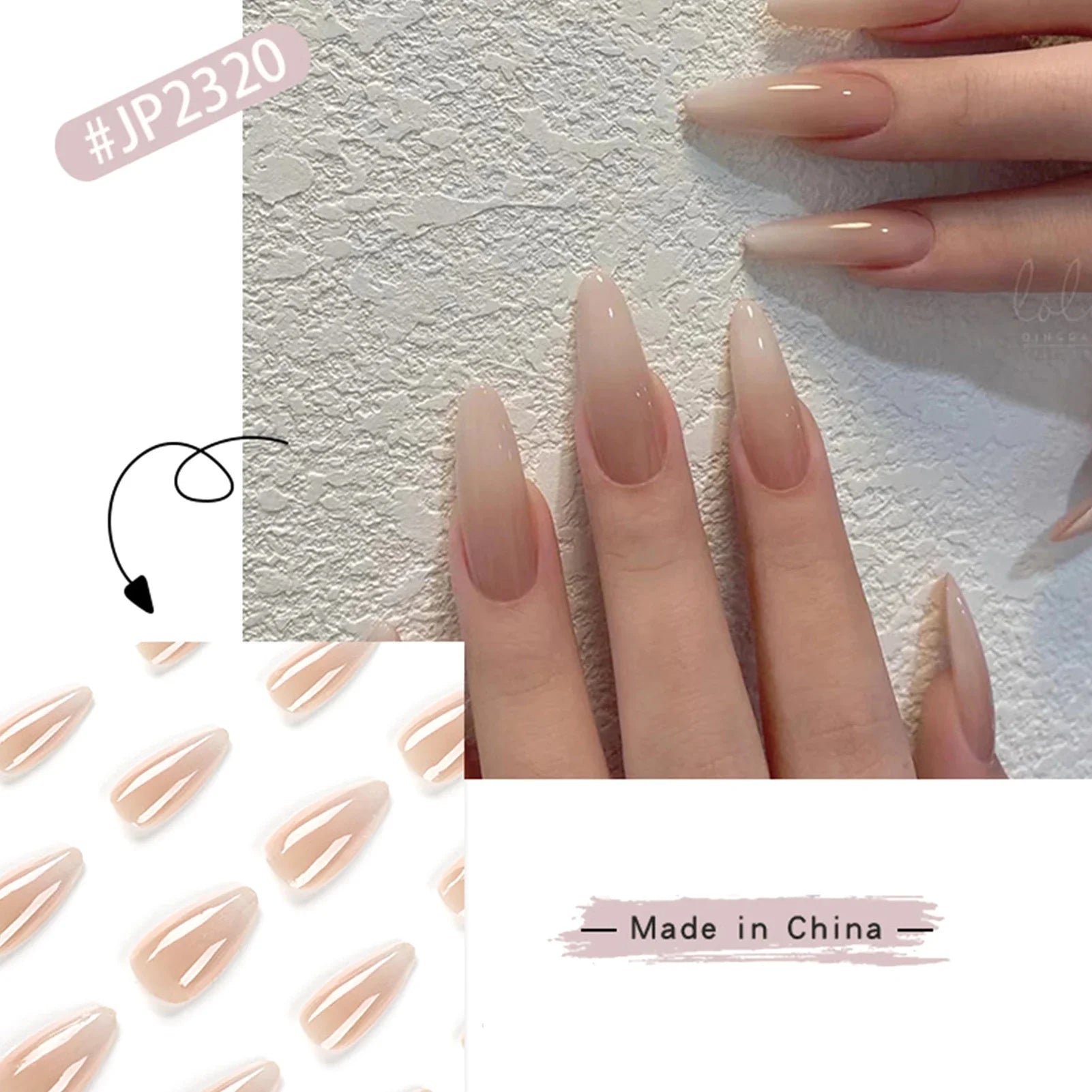 Minimalist Nude Color Fake Nails 24Pcs Almond Press On Nail Gentle Women Wearable False Nails Art DIY Charm Manicure faux ongles