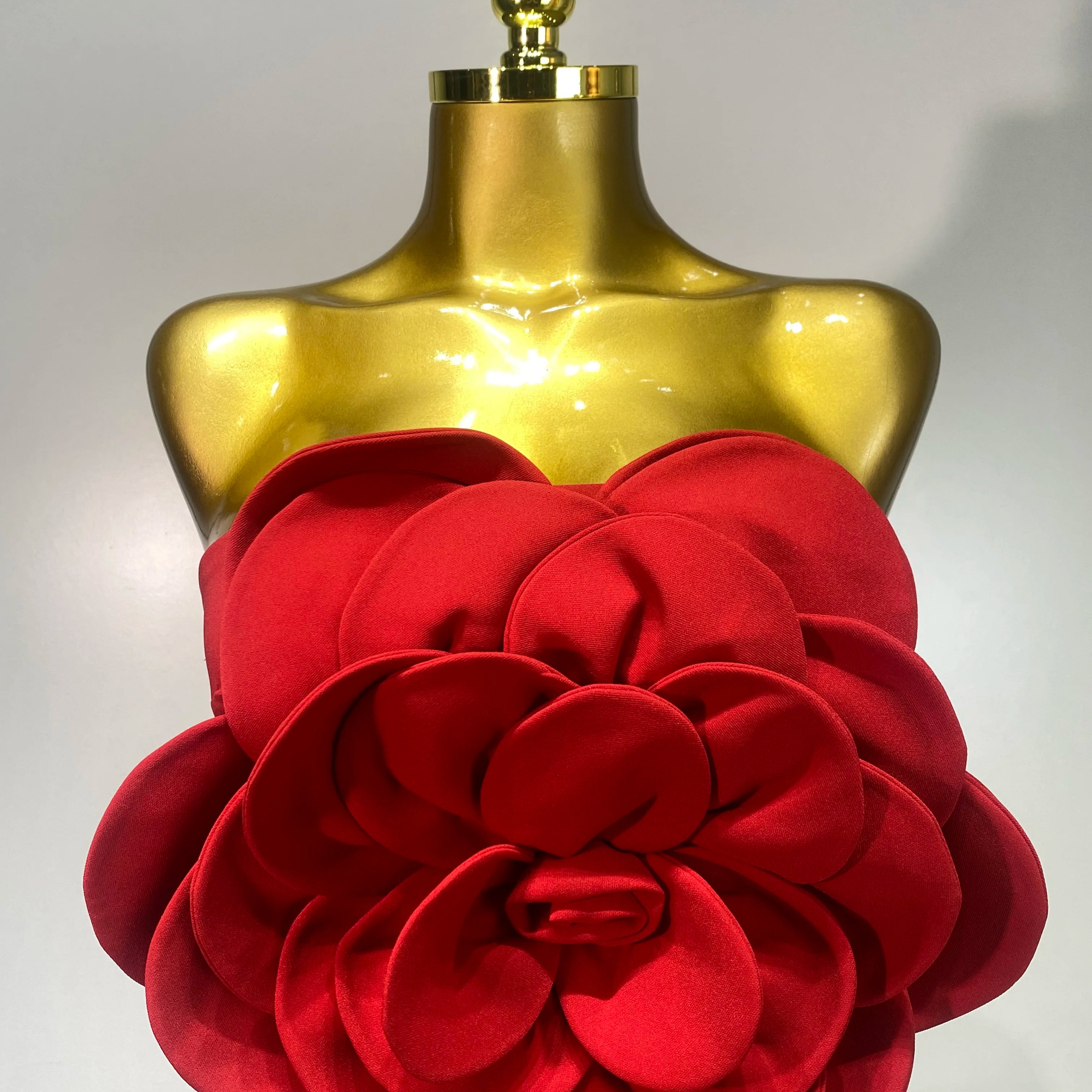 Women Sexy Strapless Backless Flower Red Mini Bodycon Dress 2025 Celebirty Elegant Evening Club Party Luxury Birthday Dresses