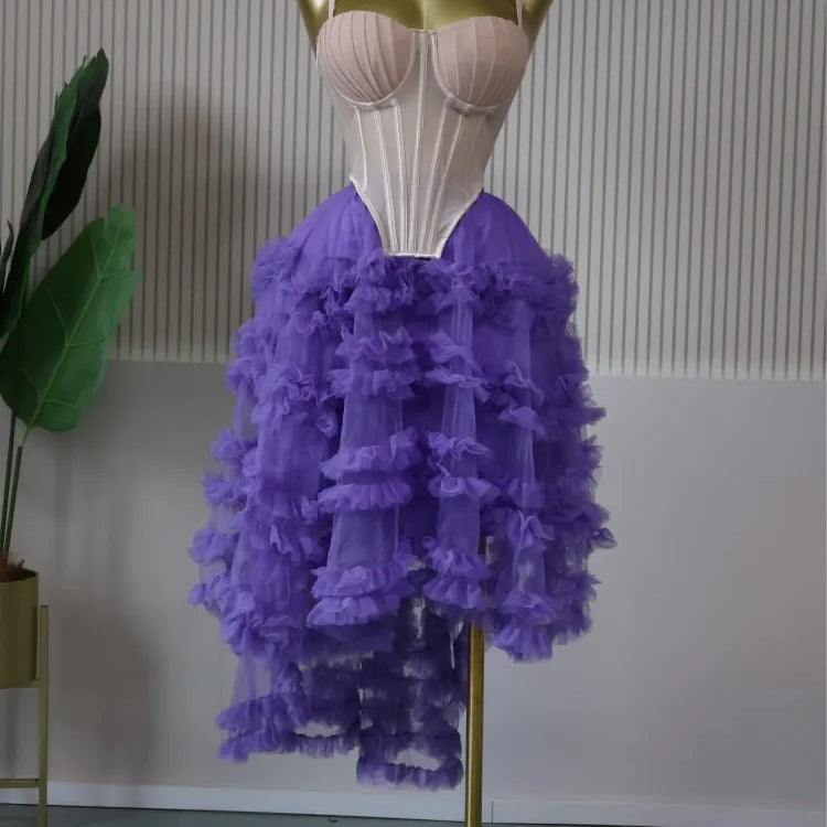 CM.YAYA Women's Dress Set Tunic Irregular Crop Top and Irregular Ball Gown Maxi Long Skirt Suit 2025 Two 2 Piece Set Outfits