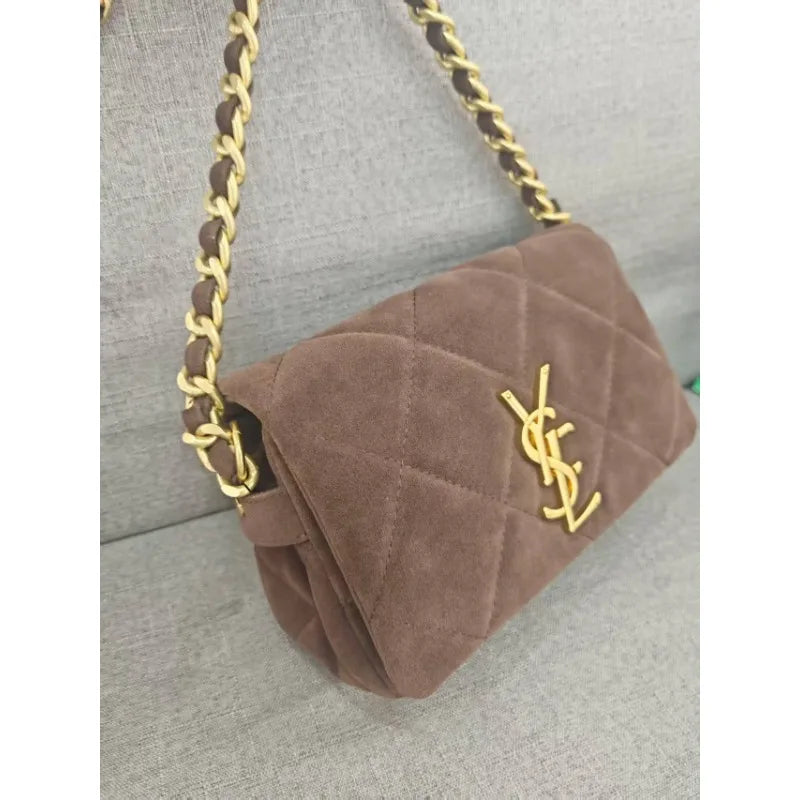 High quality autumn and winter popular frosted leather woolen armpit bag, small fragrant style chain crossbody bag