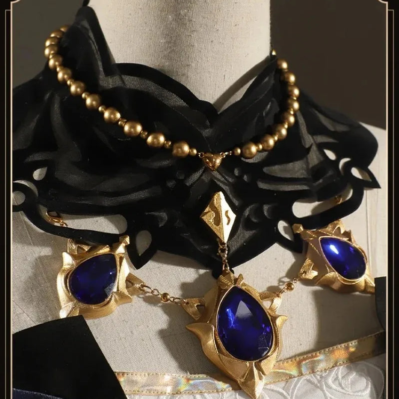 Navia Genshin Impact Cosplay Costume Wig Dress Uniform Fontaine Spina Di Rosula Hat Clorinde Halloween Costumes for Women