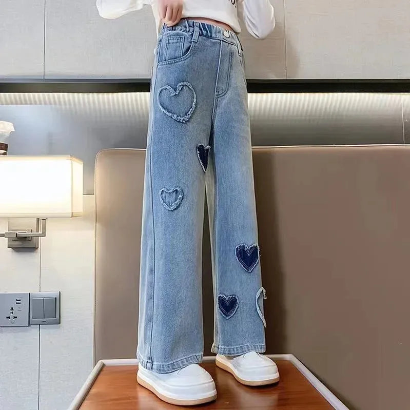 Girls Hole Sale Hanger Jeans Pants Kids Denim Trousers Casual Clothes For Teenagers Girl Spring Winter Trendy Children Clothes