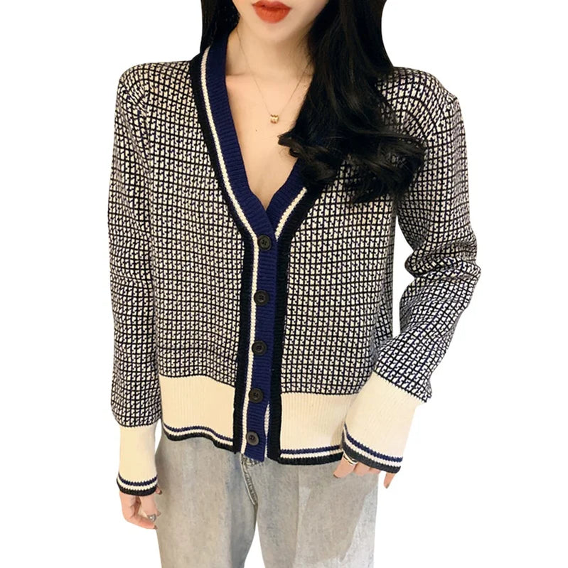 Women's Cardigan Sweater Button-Down Long Sleeve Knit Cardigans Blue One Size