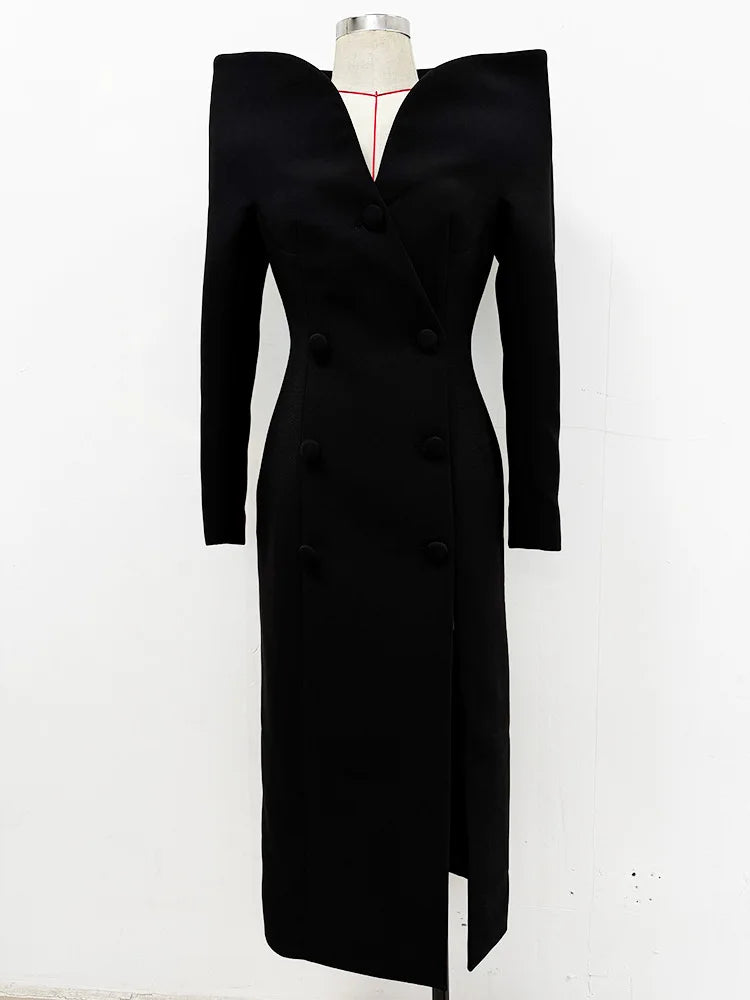 Vestido de festa feminino, preto, vermelho, manga longa, sexy, ombro de fora, colado, comprimento médio da panturrilha, celebridade, traje para tapete vermelho