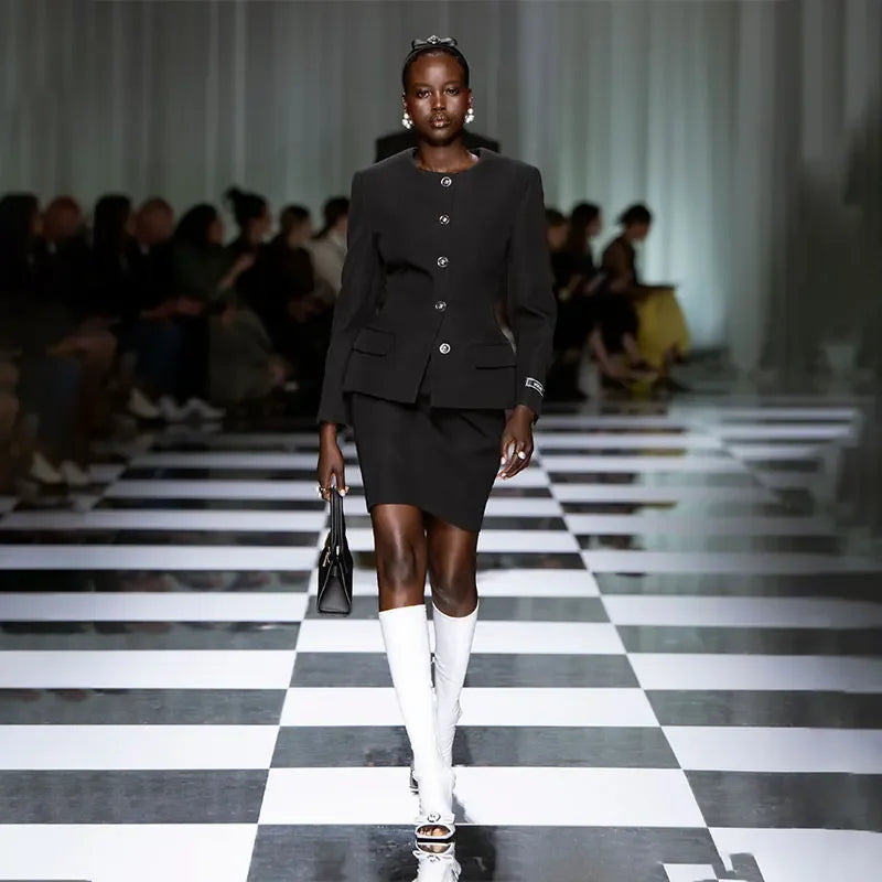 Women's Spring/Summer New Knee Long Women's Boots Fish Mouth Side Zipper Elastic Mid Sleeve Boots 44 Large Women's Boots