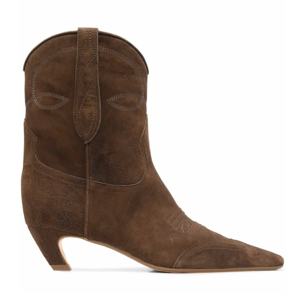 Autumn/Winter European American Women's Fashionable Comfort Versatile Short Ankle Boots Embroidered Western Boots