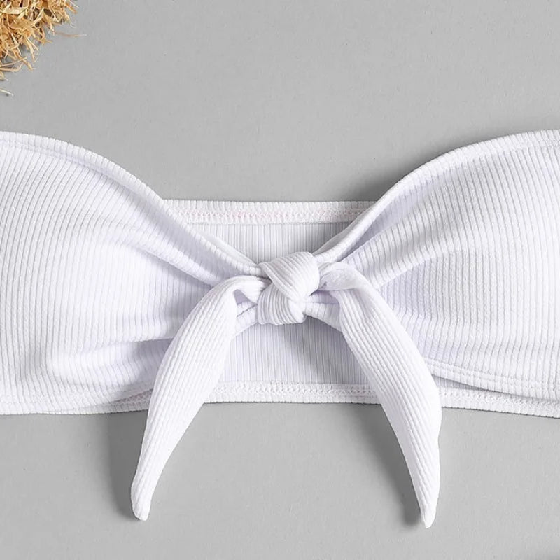 Swimsuit New Summer Women Bikini Sexy Swimwear Set Packwork Brazilian Bathing Beachwear Swimming Bathing Suit Women White top