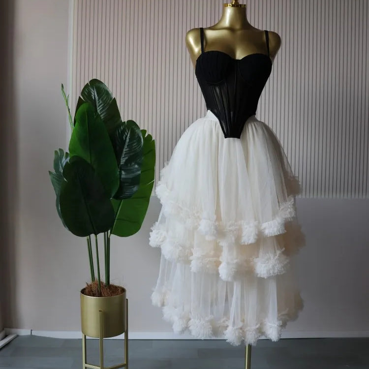 CM.YAYA Women's Dress Set Sleeveless Strap Tops and Pleated Tiered Skirts Suit Elegant Vacation Birthday Two 2 Piece Set Outfits