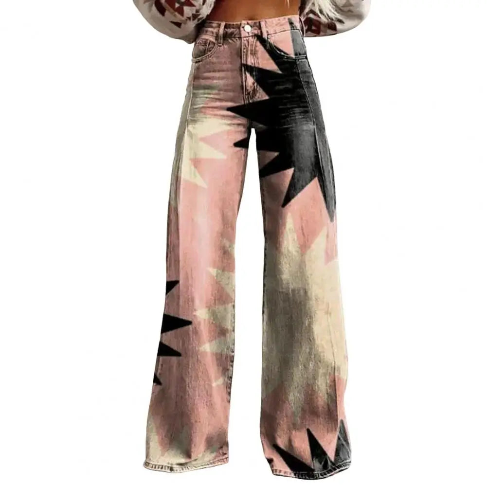 Women Trousers All-season Style Women Trousers Stylish Women's Wide-leg Pants Breathable Non-fading Streetwear Trousers for A Pink