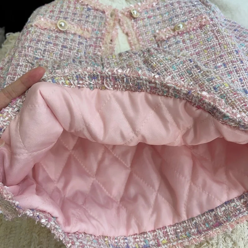 Winter Girls Clothing Set Autumn Fashion Thickening Jacket Tops+Skirt Warm Children Clothing Suits Korean Kids Clothes 2Pcs 2-7Y