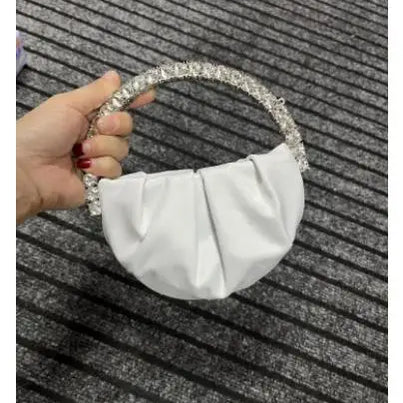 Designer Rhinestones Clutch Purse Bag for Women Handle Bag Leather Shoulder Bag Purse Shiny Crystal Purses and Handbag 14