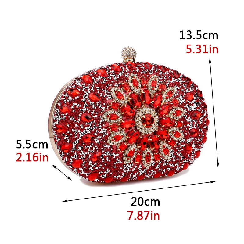 Rhinestones Women Bags Hollow Out Style Fashion Evening Bags Chain Shoulder Handbags Party Wedding Day Clutch Purse