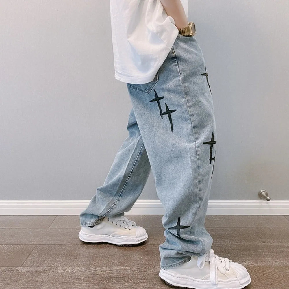 Jeans Men Wide Leg Cargo Pants men jeans Streetwear Baggy Men Loose Straight Male Clothing Y2K jeans Hip Hop Style Male Trousers