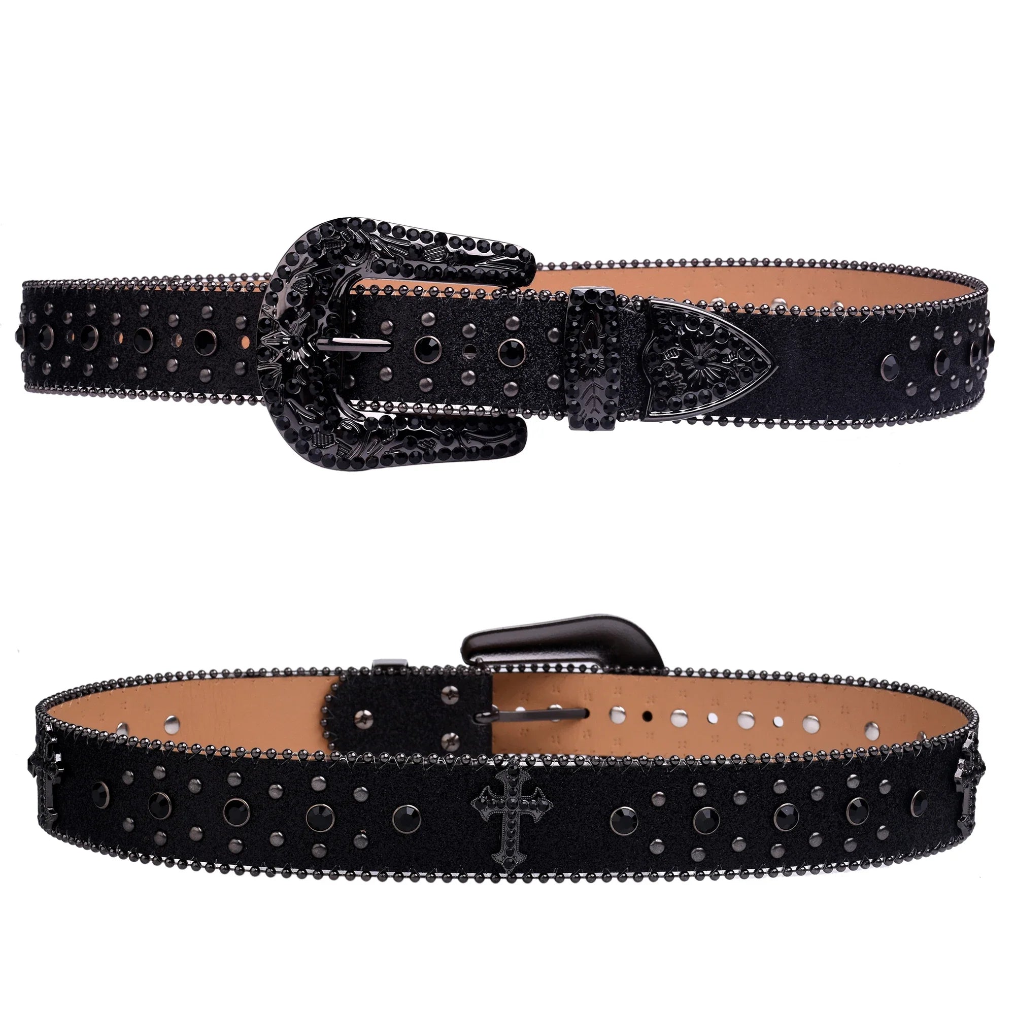 Man-made Diamond Belt, ladies fashion Western Cowboy Rhinestone belt design leather belt inlay man-made diamond belt jeans