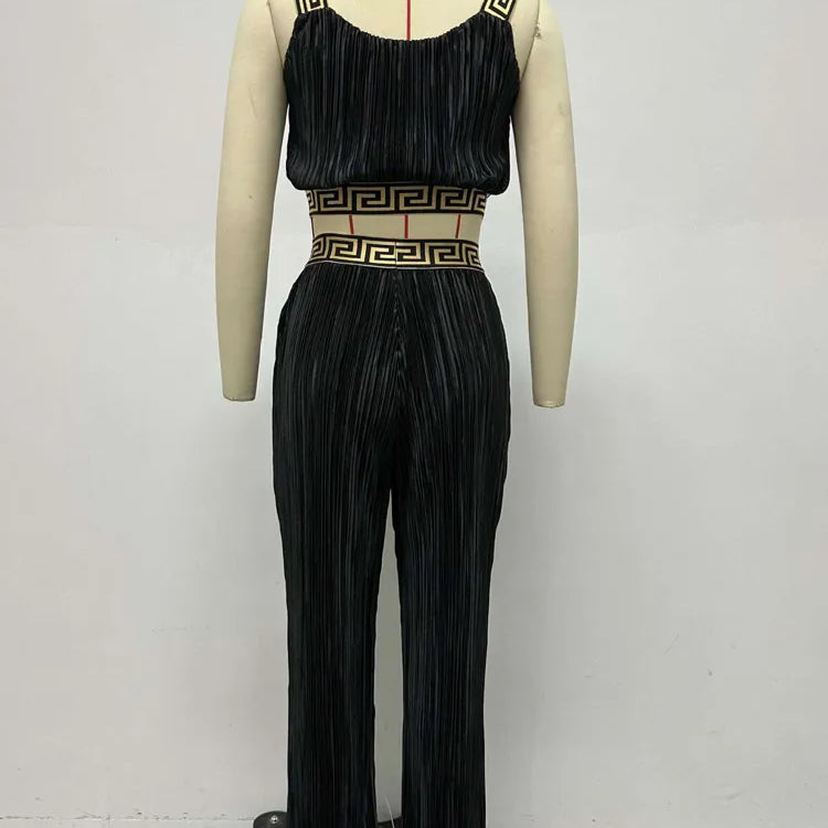 Bonnie Forest Elegant Sleeveless Printed Rcuhed Crop Top And Palazzo Pants Set Chic Tracksuit Female Clubwear Night Club Outfits