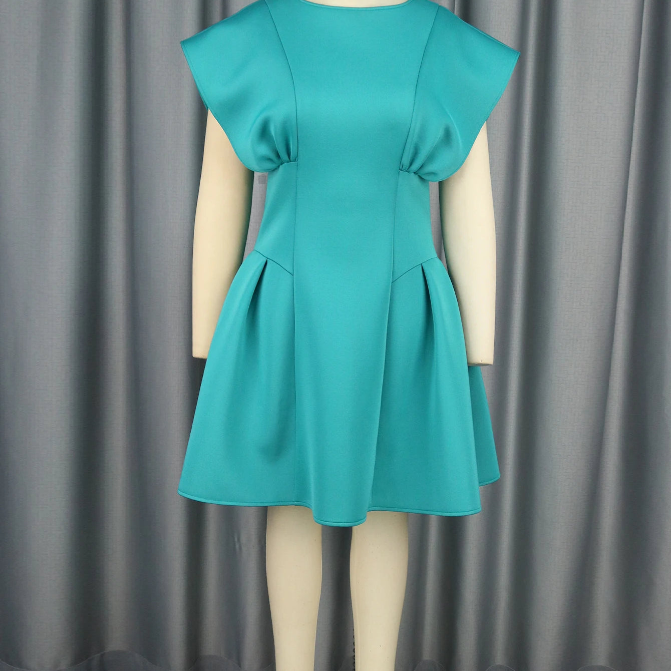 Green Sheath Dresses O Neck Short Flying Sleeve High Waist Slim Fit Office Lady Evening Cocktail Party Gowns Outfits 2024 New