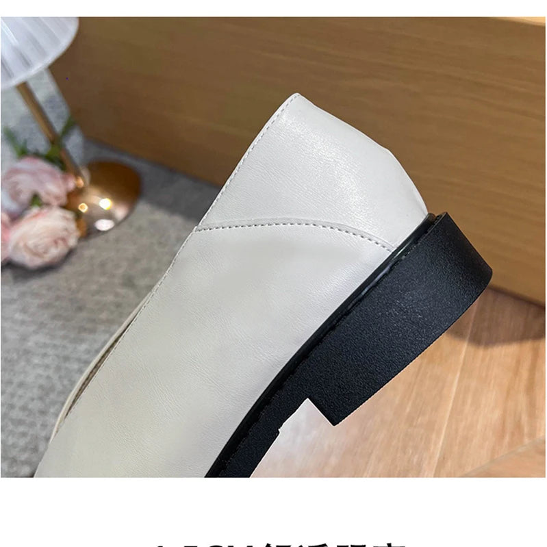 spring women's outerwear shoes Square toe design Mary Jane shoes Women's casual low-heeled shoes Work boat shoes 41-43