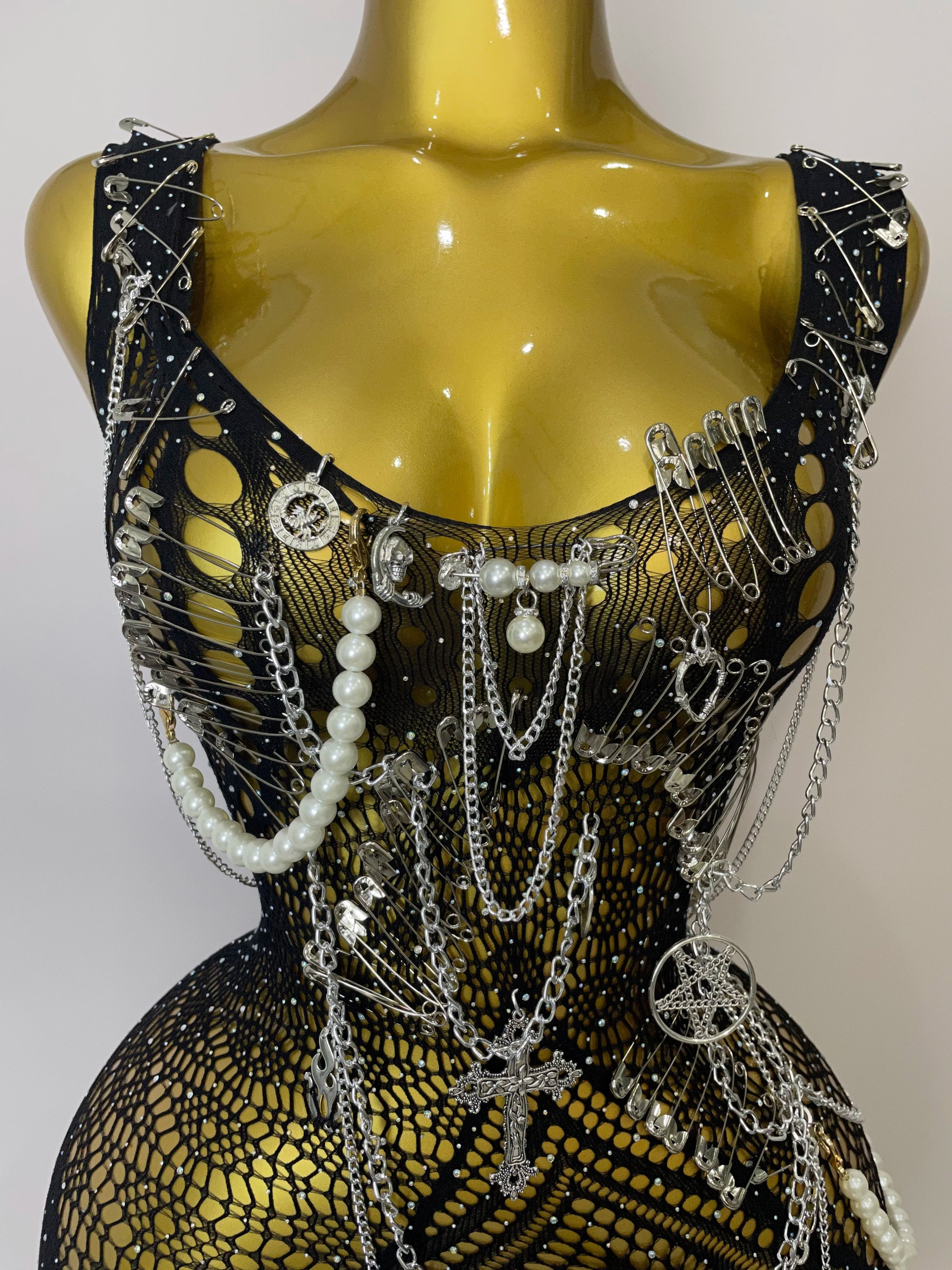 Body feminino sexy transparente preto com bainha de alfinete, minivestido para festa de aniversário, boate, cantora, dançarina, traje de apresentação