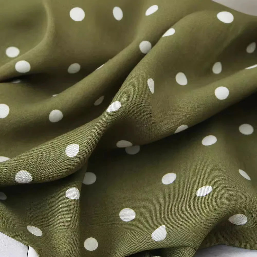 Polka Dot Green Suspender Skirt Women's Backless Long Skirt Vacation Dress Bandage Sexy Dress Beach Skirt Party Dress 2024