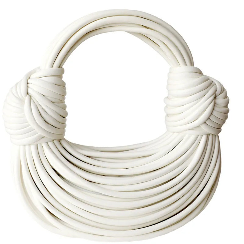 Fashion Woman Handbag Luxury Line Bundle Clutch Bag Knot Cross-body Lady Evening Bag Women Handbag Designer Female Clutch Bags White