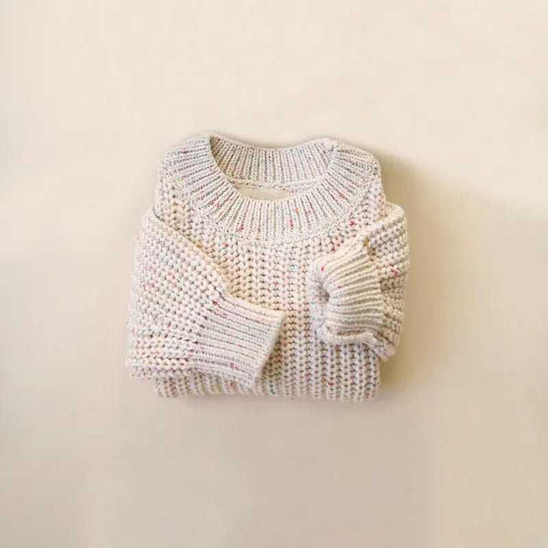 Baby Loose Sweater Knitted Autum Winter Baby Boy Girl Clothes Round Neck Kid Toddler Girl Boy Pullover Baby Outerwear colorful dots