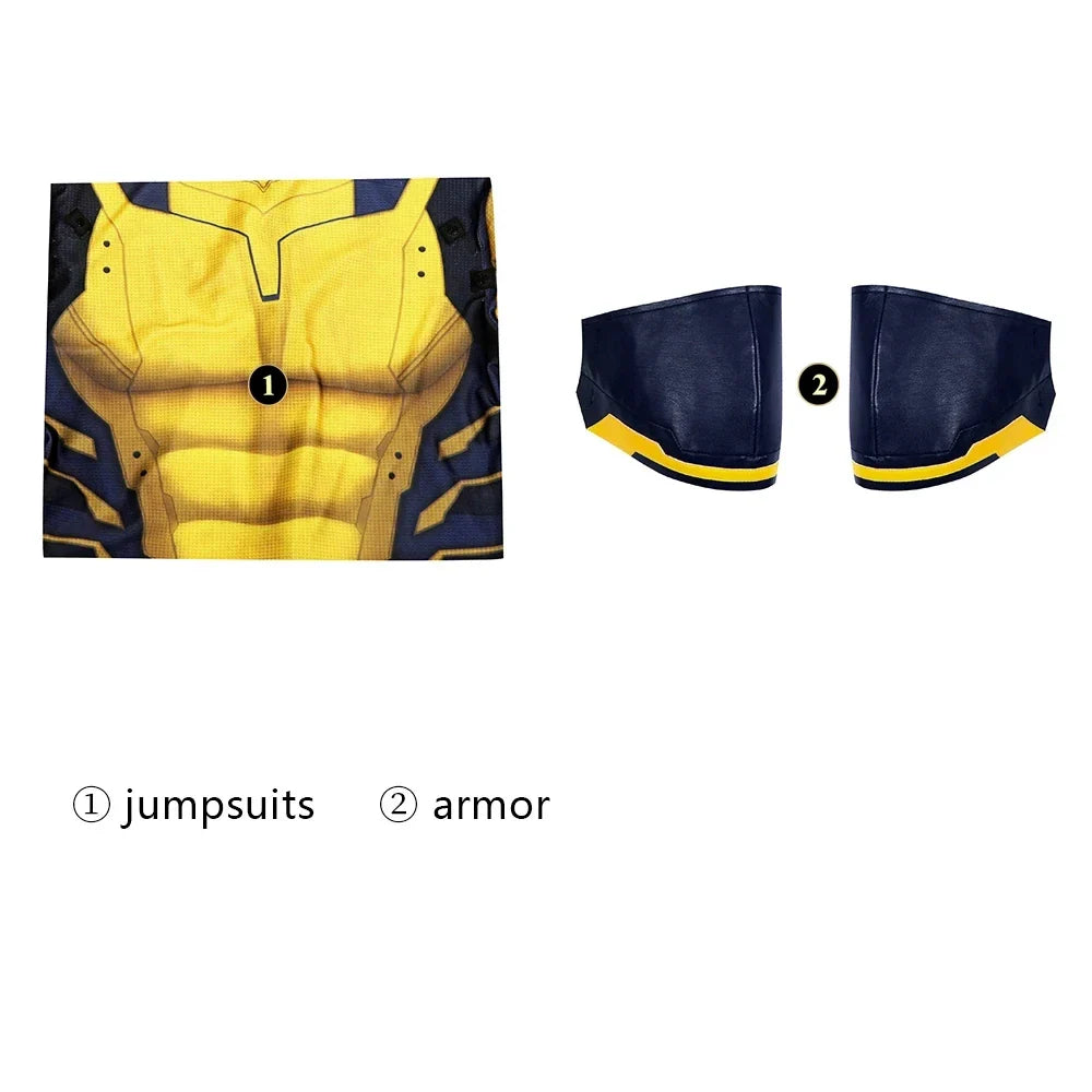 Wolverine Cosplay Costume James Howlett Jumpsuit Shoulder Armor Set 3D Printing Zentai Bodysuit Superhero Halloween Man Outfit