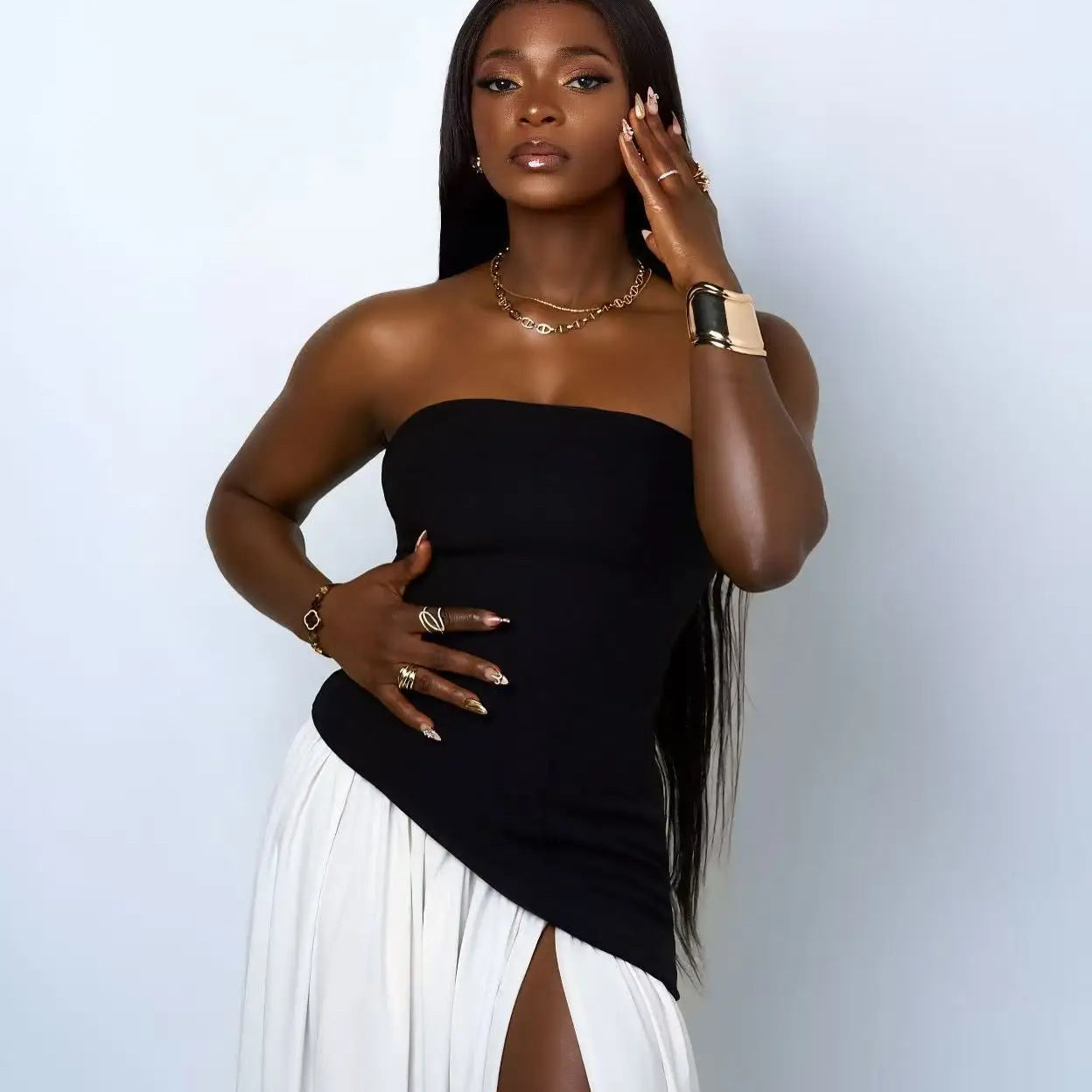 Wholesale Women Sexy Strapless Off the Shoulder Bodycon Long Maxi Dress Birthday Party Celebrate Cocktail Evening Outfit