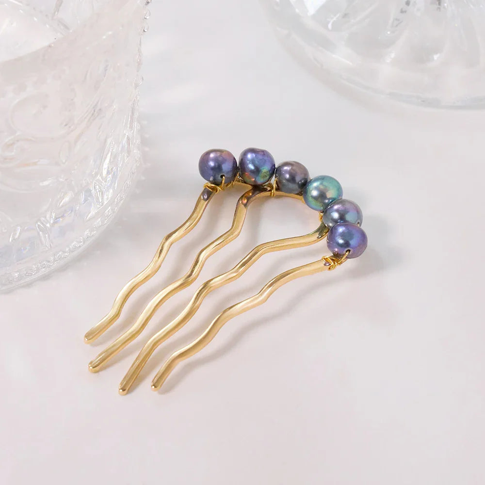 Natural Pearl Retro Hair Accessories Women Luxury Jewelry Hair Clips Flamenco Combs For Hair Girls Hair Pin Gift Gh0110 GH0111B