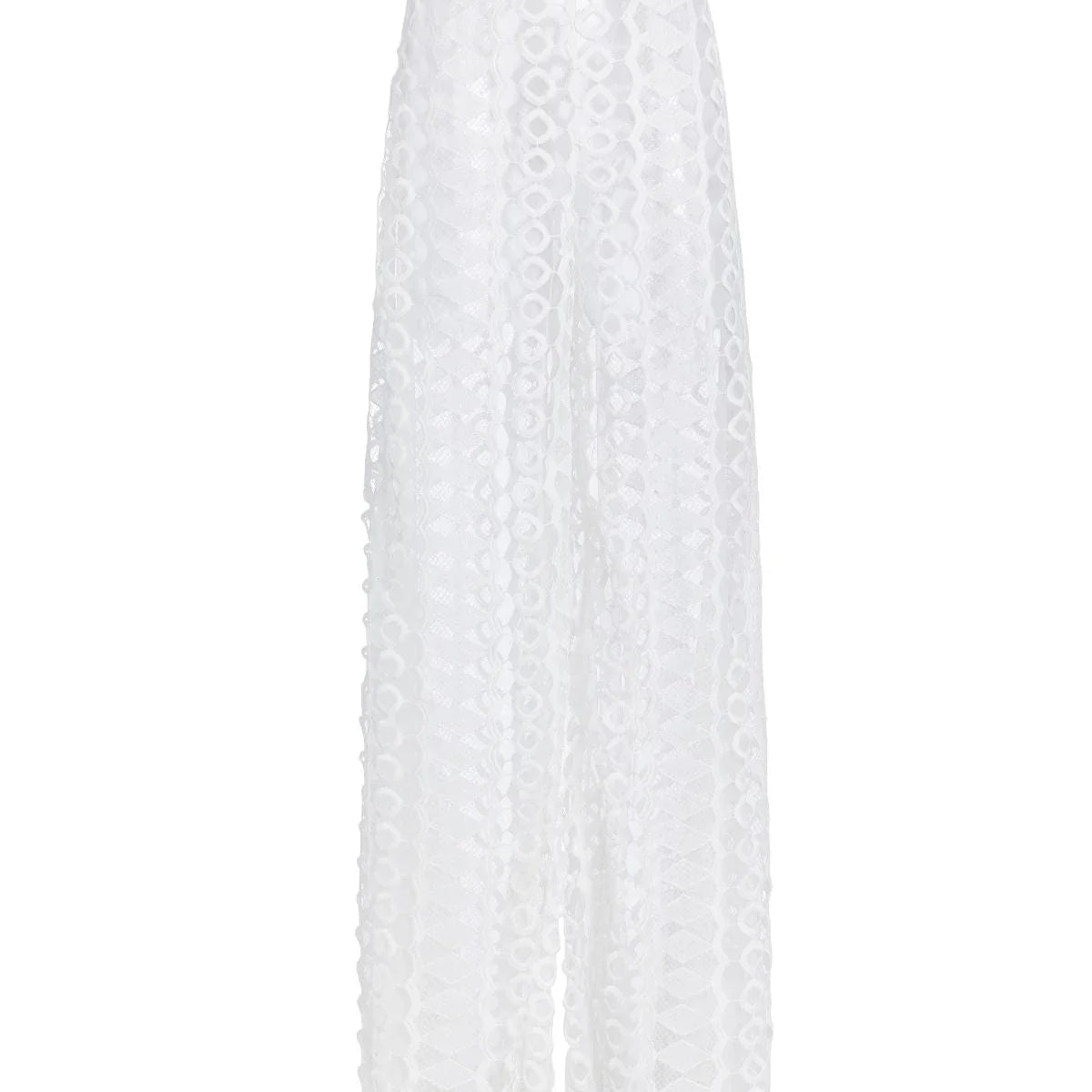 Women's Praia Swimwear Beach Exit Clothes 2 Piece Swimsuit Fashion Gauze Pants Biquini Backless Beachwear New Monokini 2023 Ivory