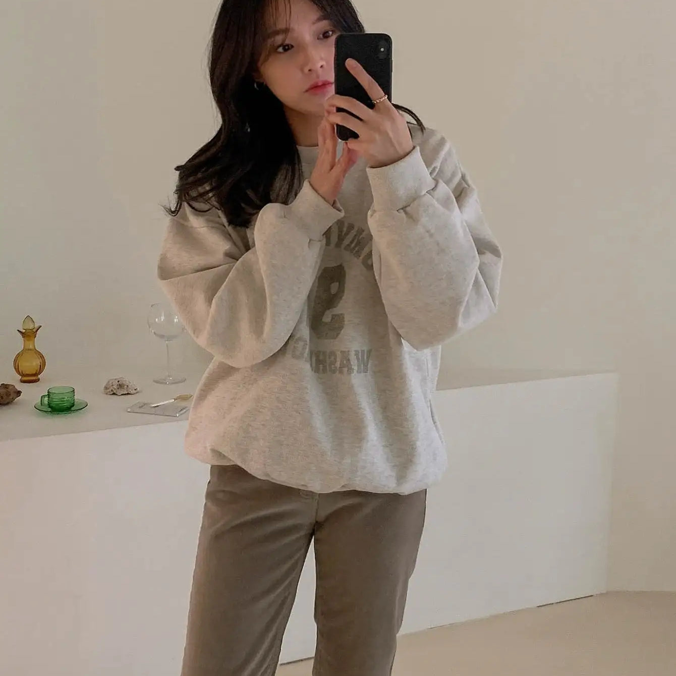 University 97 Washington Print Female Sweatshirts American Vintage Casual Clothing Street Hip Hop All-math Womens Long Sleeves