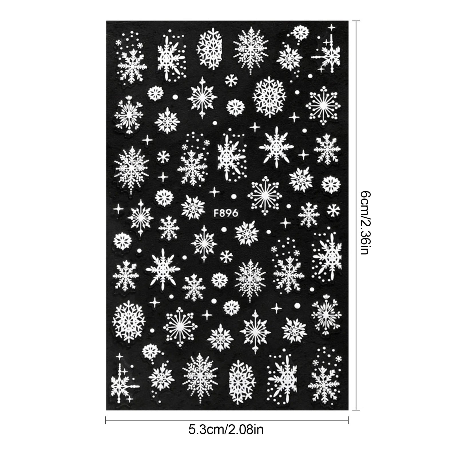 10Pcs Winter White Snowflake/Deer Nails Stickers Christmas Party Self Adhesive Nail Art Decoration DIY Charm Manicure Decals