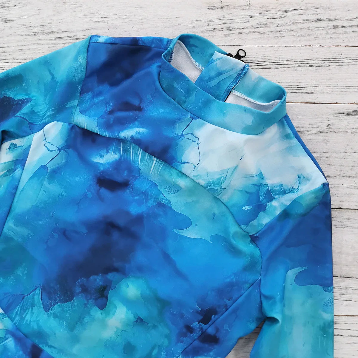 New Tie Dyed One Piece Swimsuit Long Sleeve Swimwear For Sports Surfing Bodysuit Swimsuit Summer Beach Rash Guard Surfing