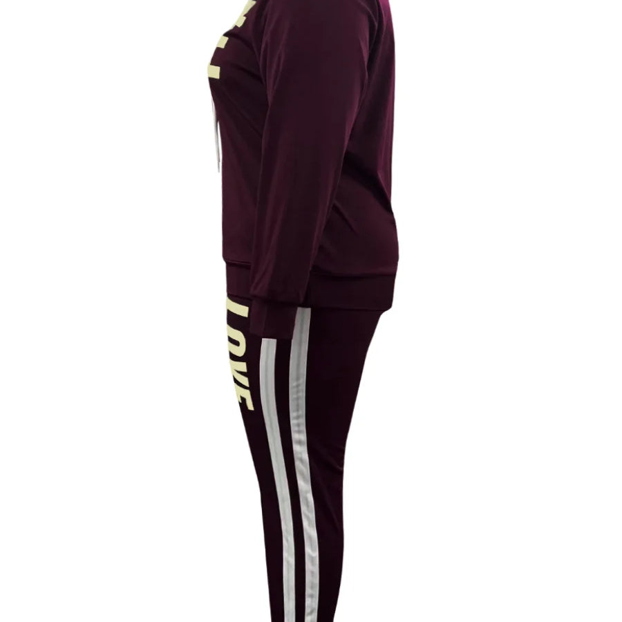 5XL LW Plus Size New Fashion Women Spring Long Sleeve Turtleneck Letter Print Striped Sweatsuits Two Piece Outfits Pants Set