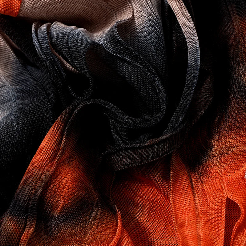 Autumn Tie-Dyed Collision Tassel High Waist Pants Skinny Casual Flared Trousers Women Slim Peculiar Fashion Streetwear