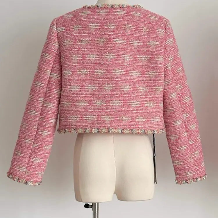 High Street French Vintage Small Fragrant Tweed Jacket For Women Luxury Runway Korean Fashion Woolen Short Coats Jaqueta Casacos