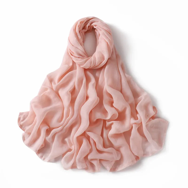 Women Big Size Plain Solid Cotton Rayon Hijab Scarf Lady Wraps and Shawls Musulman Headband Islamic Turban 180*95Cm 13