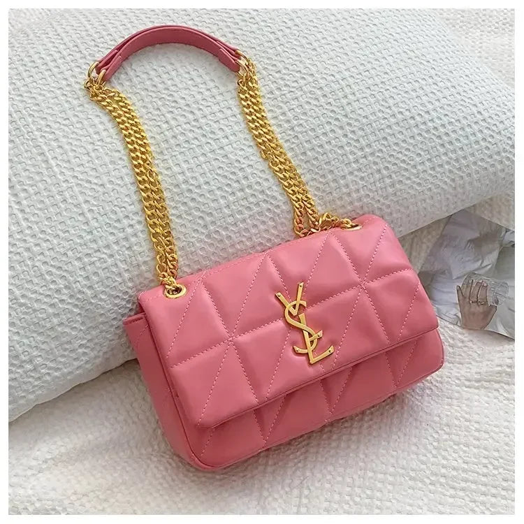 2025 Premium! Bolsa De Ombro Moderna Com Corrente De Diamante | Mensageiro Quadrado Pequeno Versátil Feminino Para Deslocamento