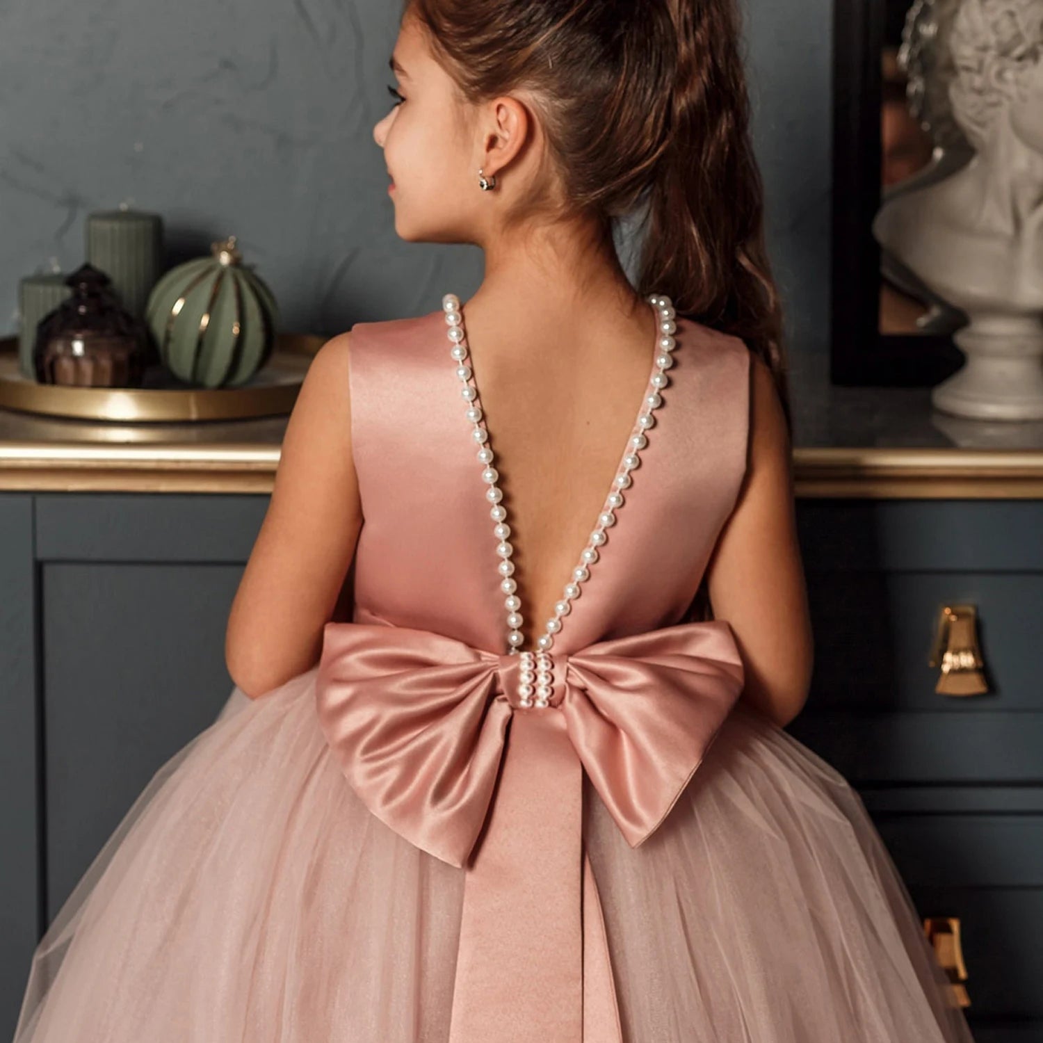 Christmas Dress for Teen Girls New Long Dresses for Pageant Prom Elegant Xmas Costumes Wedding Party Bridesmaid Backless Gown
