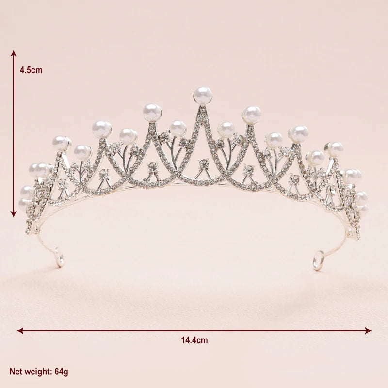 Bridal Headwear - A Golden Lady Fashion Wedding Princess Imitation Pearl Classic Tiaras Girl Luxurious Birthday Crown TS-0113-A