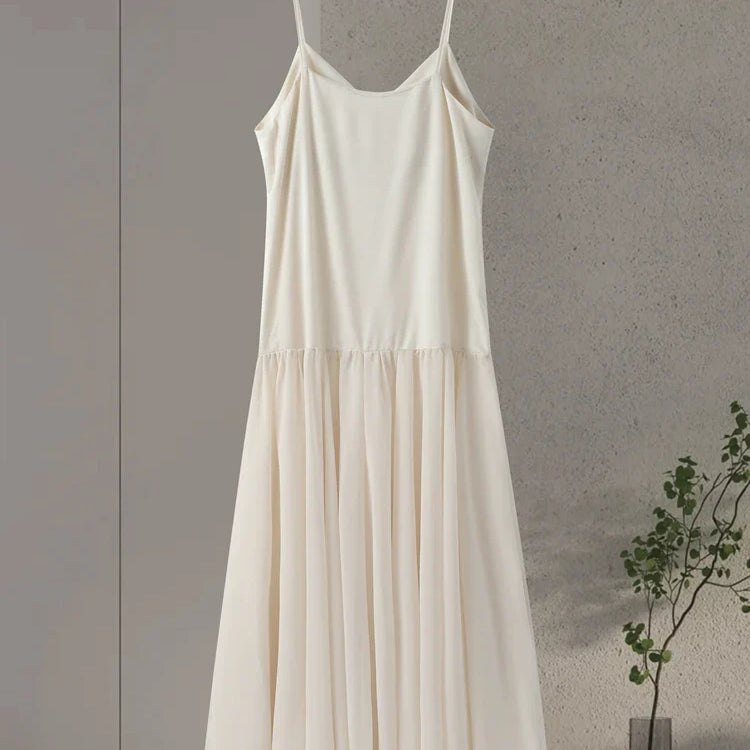 Sexy Beach Maxi Dress Women Sleeveless Patchwork Mesh Spaghetti Strap Dresses Summer Holiday Street Loose Lady Robes