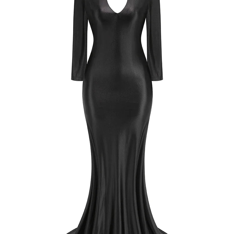 Arrival Women Long Sleeve Sexy Keyholes Bodycon Floor-length Dress Elegant Evening Party Prom Runway Fashion Dress