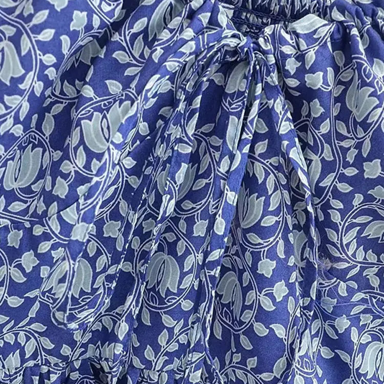 Sexy Square Neck Print Mini Dress Women Fashion Short Sleeve Slim Dresses Summer Casual Female Beach Party Vacation Vestido