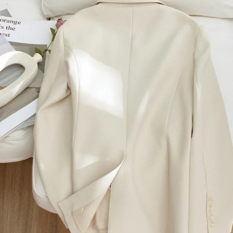 LANMREM Designer Spliced Blazer Coat For Women Single Breasted Long Sleeves Irregular Coats Female Clothing 2023 Autumn 32D163