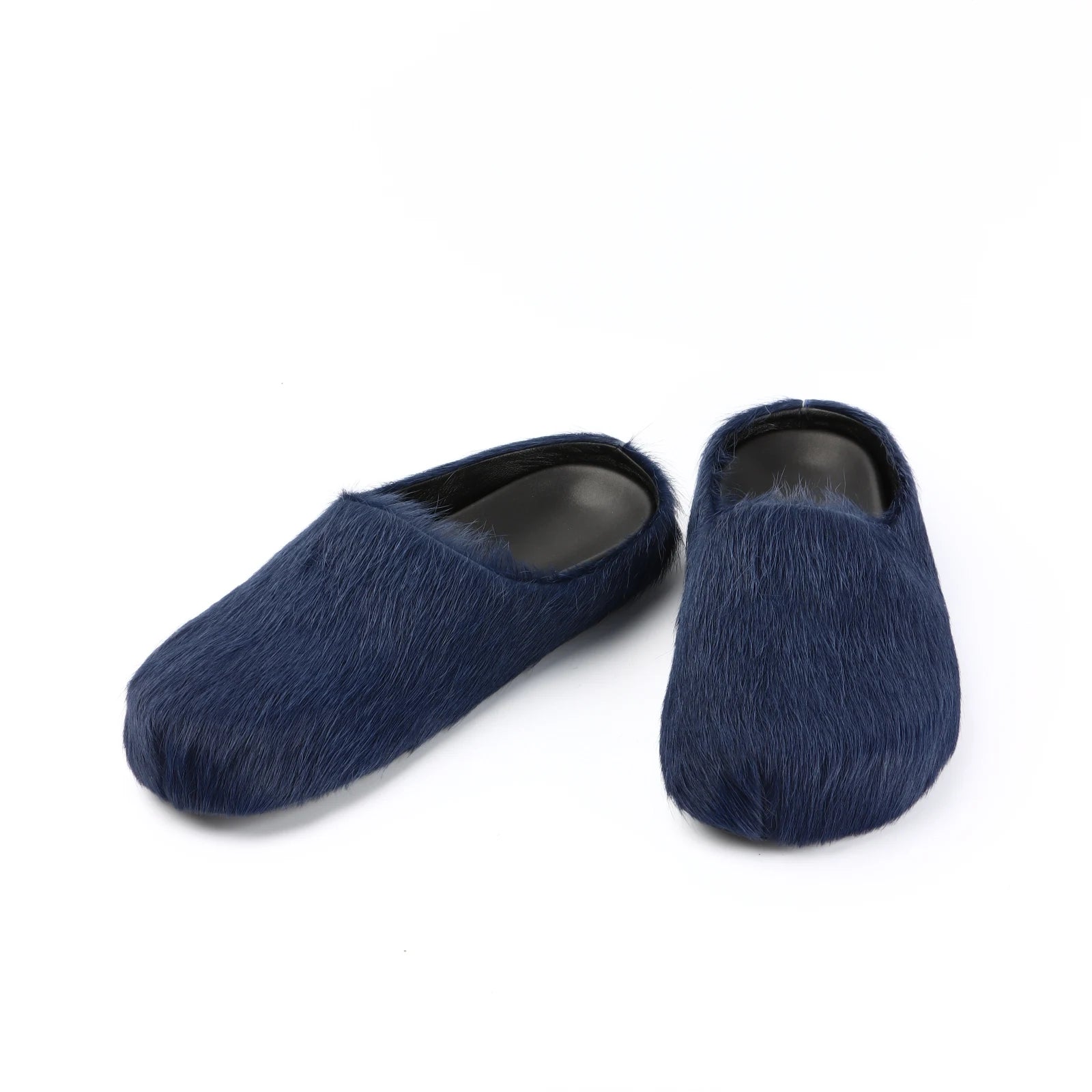 Designer Brand Handmade Rhinestone Flat Sandals Black Slippers Casual Vacation Loafers Shoes Women's Wedding Dress Shoes dark blue