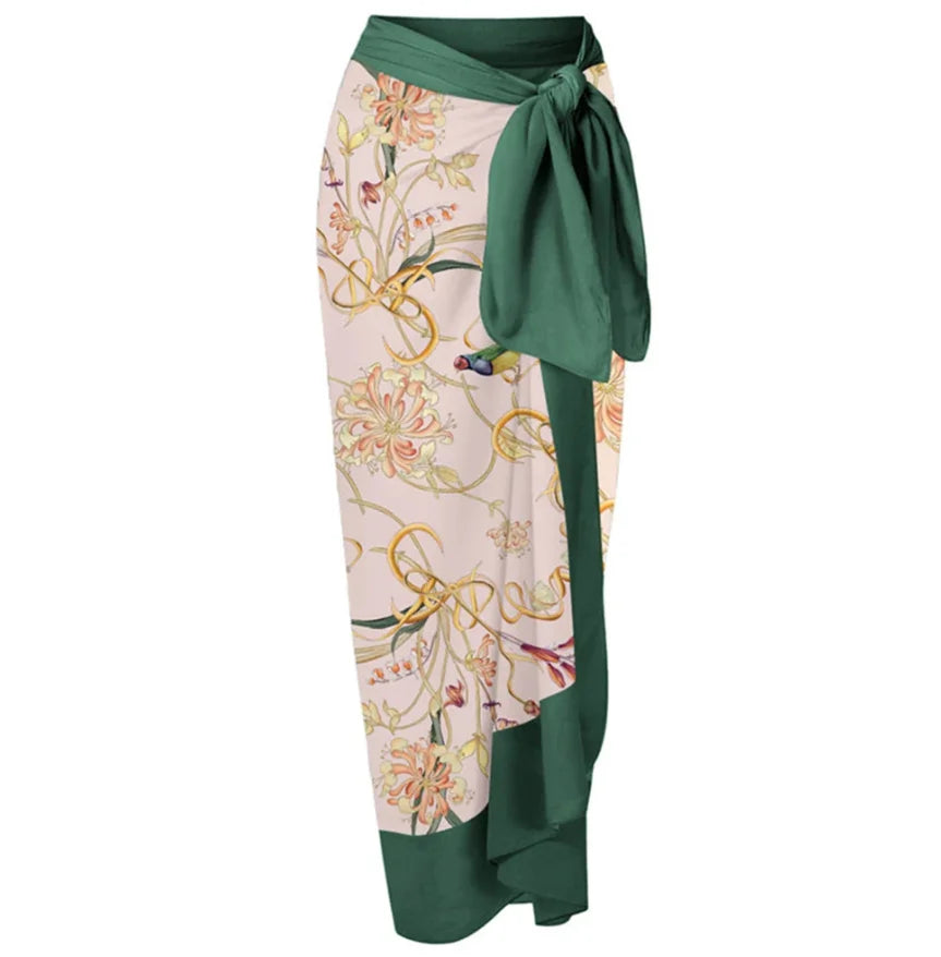 Printed Trend One Piece Swimsuit Luxury Tankini Set Women's Beachwear Push-ups Suspender Summer pink cover