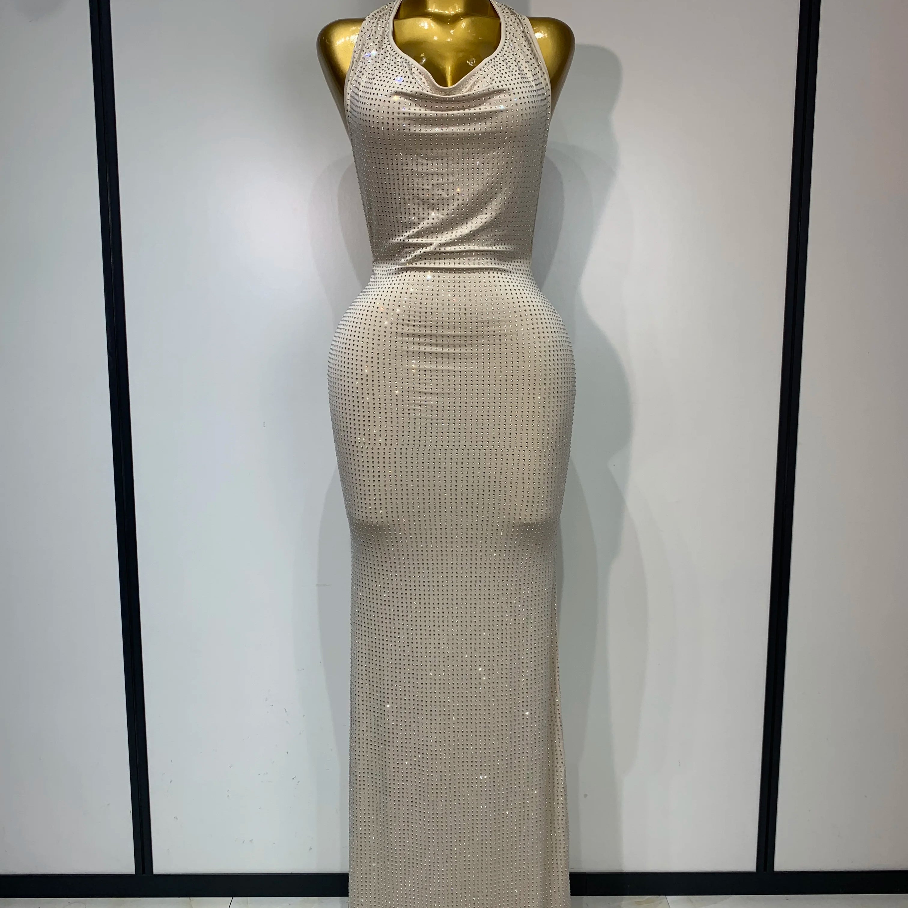 Sexy Backless Bodycon Dress Women Eegant Birthday Evening Party Dresses Luxury Formal Prom Dresses Sparkly Nightclub Vestidos