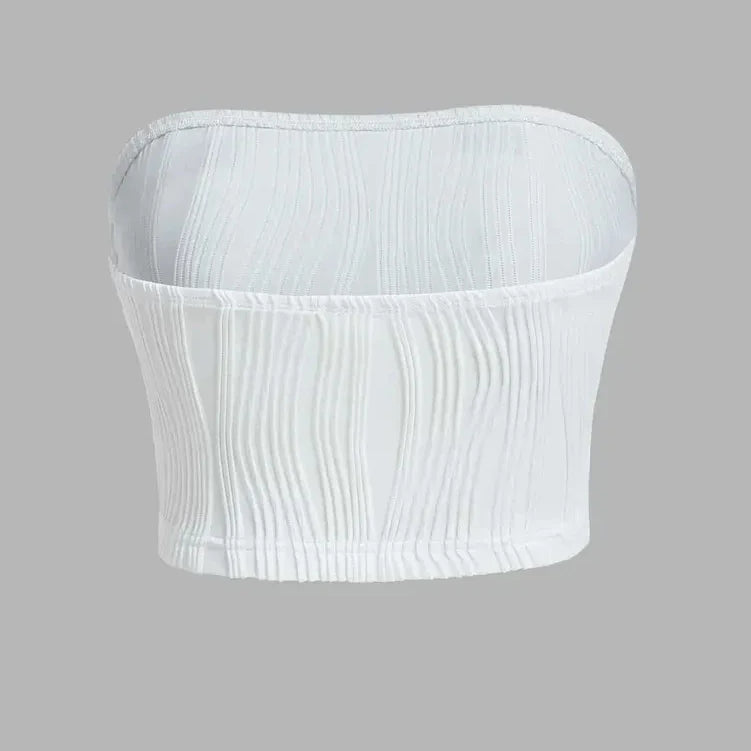 Women Summer Strapless Crop Tube Top Sexy Y2K Clothes Sleeveless Off The Shoulder Tank Top Streetwear Club Party 2024