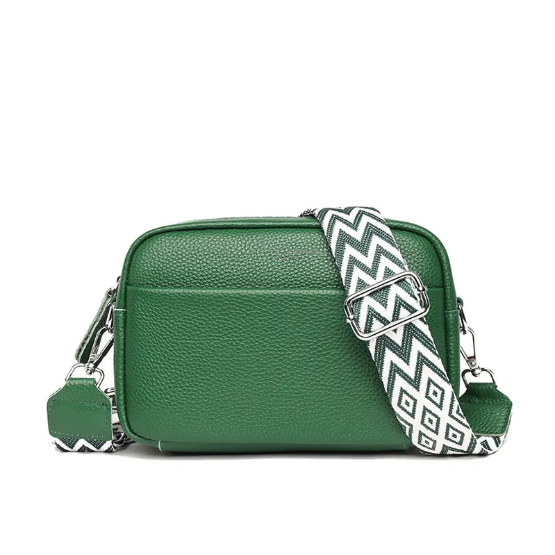 Leather Crossbody Bag For Women Shoulder Bags 2023 Luxury Designer Handbag Female Solid Color Messenger Tote Sac B-Green 21CM 8CM 15CM